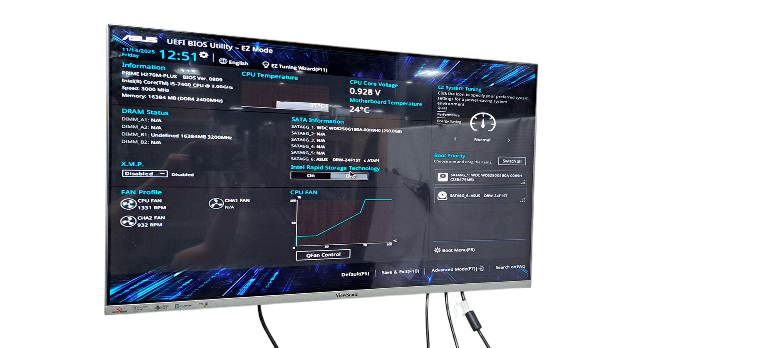 Custom PC i5-7400|16GB RAM|256GB SSD|GTX 1050 2GB|PRIME H270M-PLUS