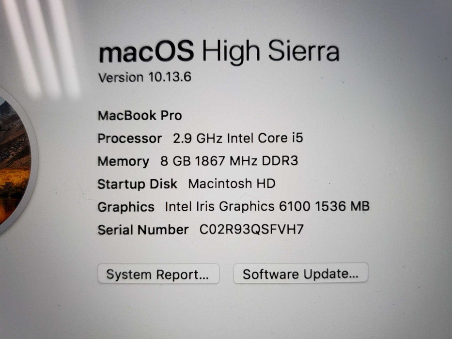 Apple MacBook Pro 13" 2.4GHz Core i5 8GB RAM 500GB SSD A1502 2013