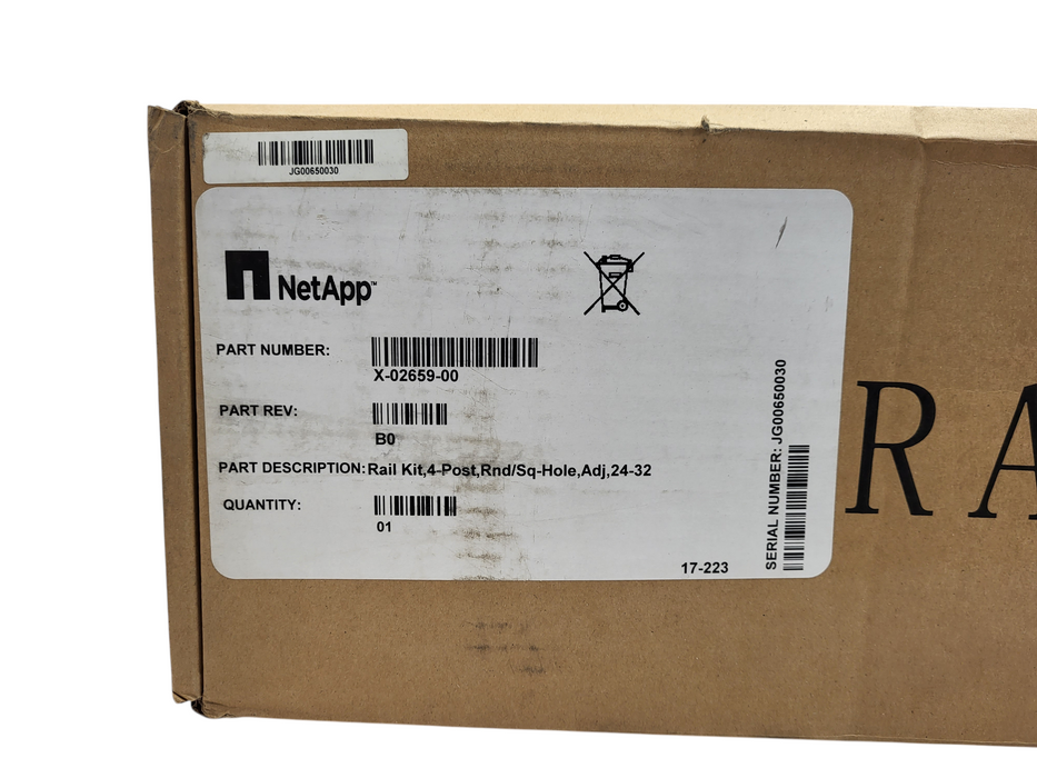 NetApp X-02659-00 Rack Rail Kit 4-Post Round or Square Hole Adjustable NEW Q$