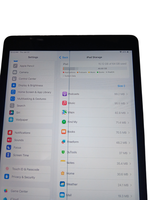 Apple iPad 9th Gen - 64GB - Space Gray [A2602] READ