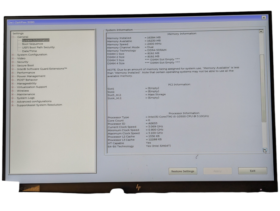 DELL OptiPlex 5080 Intel Core i5-10500 16GB RAM 256GB NVMe SSD  -