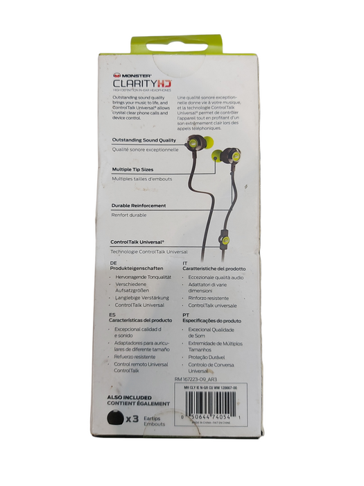 High-Definition in-Ear Headphones for Monster ClarityHD- Neon Green