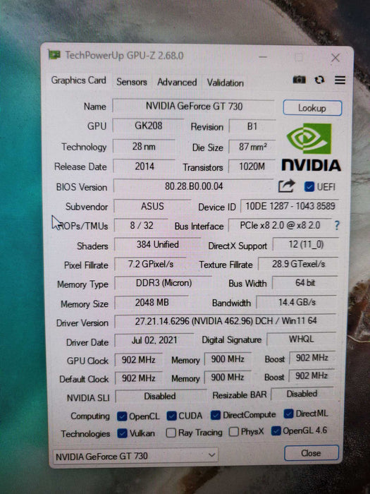 ASUS GeForce GT730 2GB GDDR5 PCIe Graphics Card GT730-2GD3-CSM