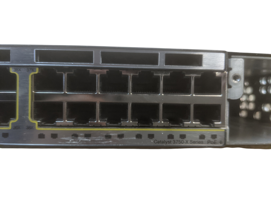 Cisco WS-C3750X-48PF-S V02 | 48-Port Gigabit PoE+ Switch | 1x 1100W PSU | *READ*  Q