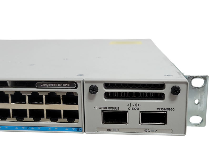 Cisco C9300-48UN-A 48-Port UPoE Network Switch w/ C9300-NM-2Q, 2x PSU _