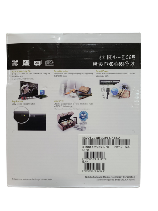 SAMSUNG TSST Ultra Thin DVD Writer SE-208GB/RSBD, M-Disc Support