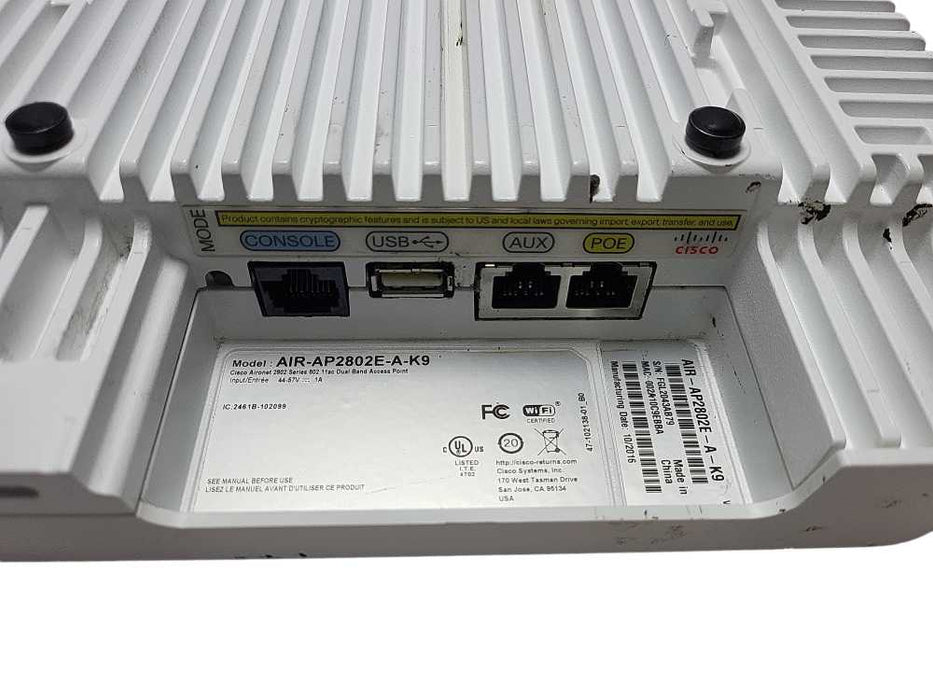 Cisco Aironet 2802E Wireless Access Point 802.11ac Wave 2 AIR-AP2802E-A-K9 Q$