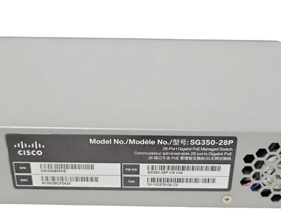 Cisco SG350-28P-K9 24-Port Gig PoE 2P GbE/SFP Managed Switch _