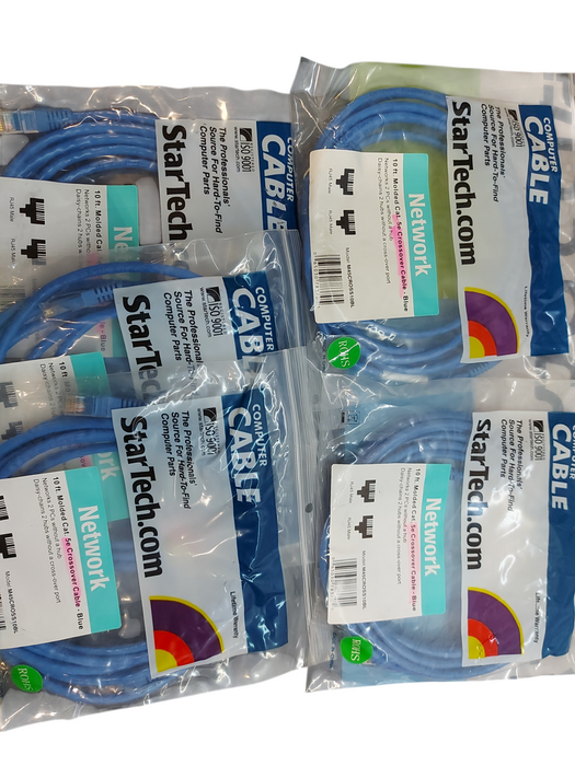 LOT 5x - STARTECH.COM 10FT CAT 5E NETWORK CROSSOVER CABLE NEW!