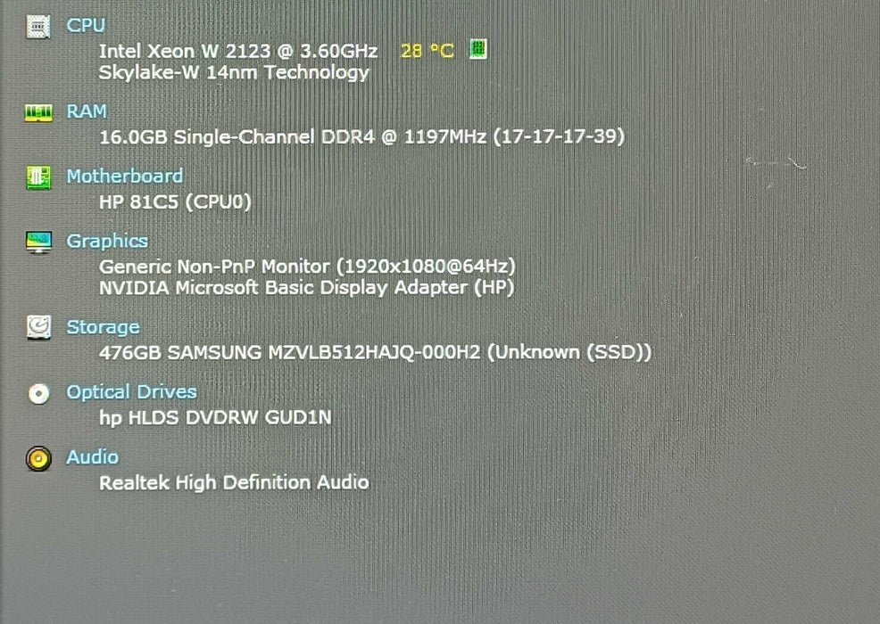HP Z4 G4 Workstation, Xeon W-2123 3.60GHz, 16GB DDR4, 512GB NVMe, K2000