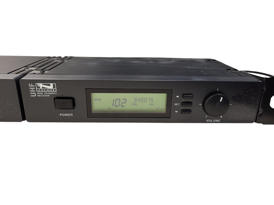 Dual ANCHOR UHF True Diversity Wireless Receiver 540-570 Mhz No AC $