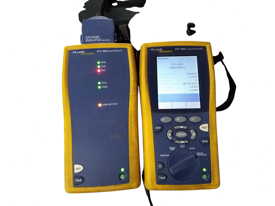 Fluke Networks DTX-1800 CableAnalyzer & SmartRemote + 2x DTX-PLA002 Link Adapter