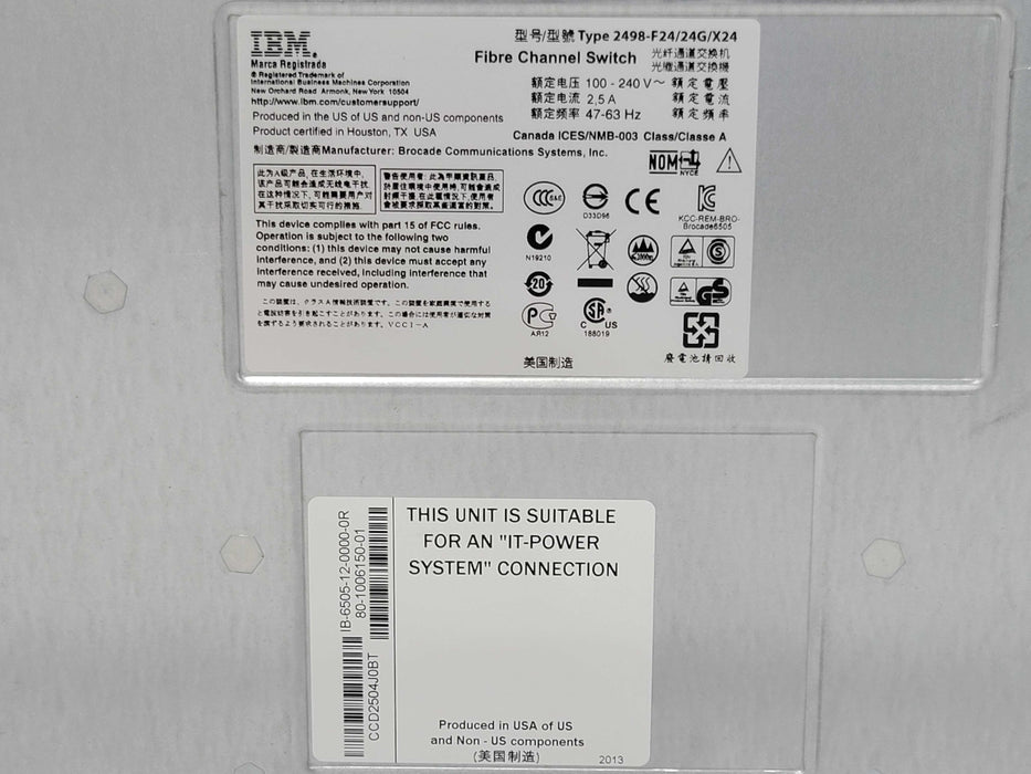 IBM SAN24B-5 6505 24x 16Gb SFP Port FC SAN Switch 2498-F24/24 24-Port Active  _