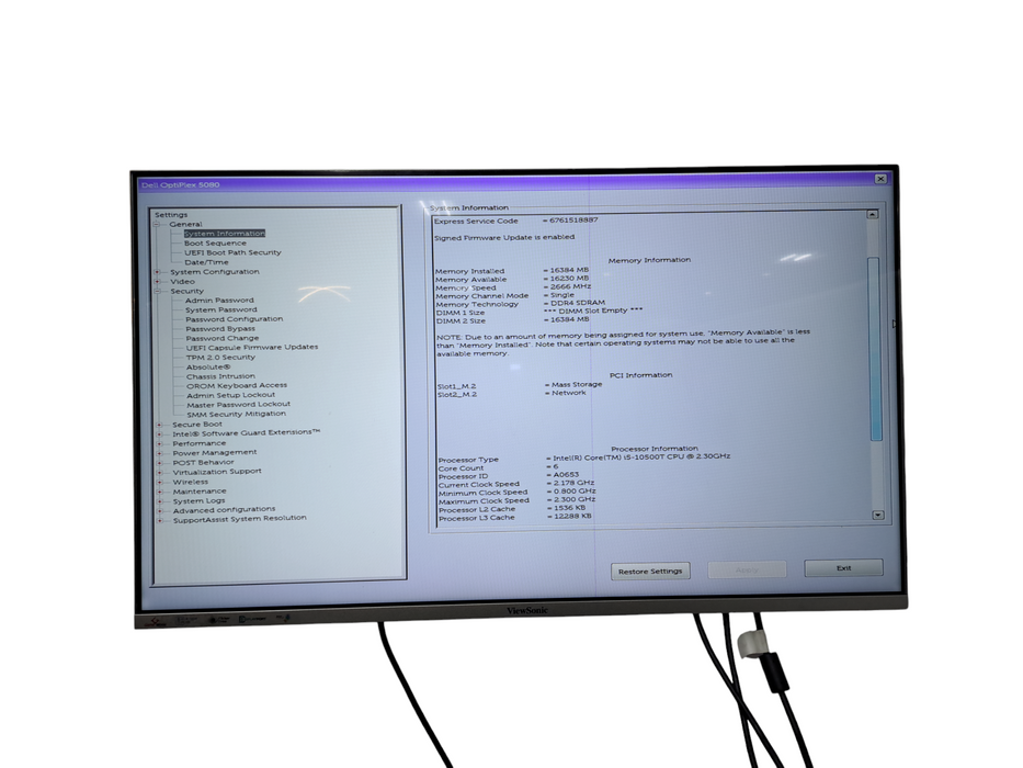 Dell OpliPlex 5080 i5-10500T|16GB RAM|256GB NVMe|WIFI|AC Q