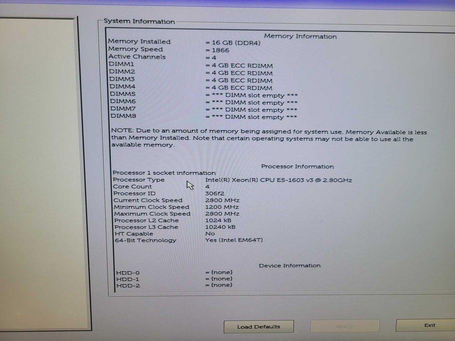 Dell Precision T5810 - Xeon E5-1603 v3 16GB DDR4 QUADRO K620 *NO HDD*