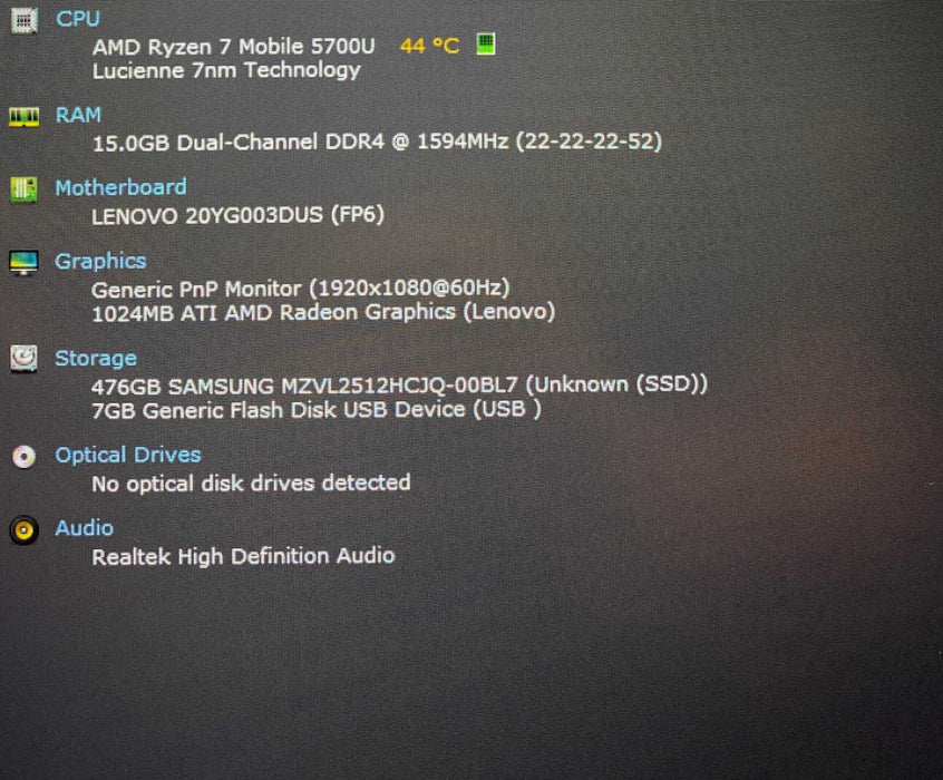 Lenovo ThinkPad E15 Gen 3 AMD Ryzen 7 5700U 16GB RAM 512GB SSD  Lap200