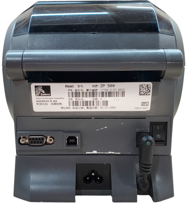 Zebra ZP 500 Plus Thermal Label Printer - ZP500-0103-0020 w/ Power Base