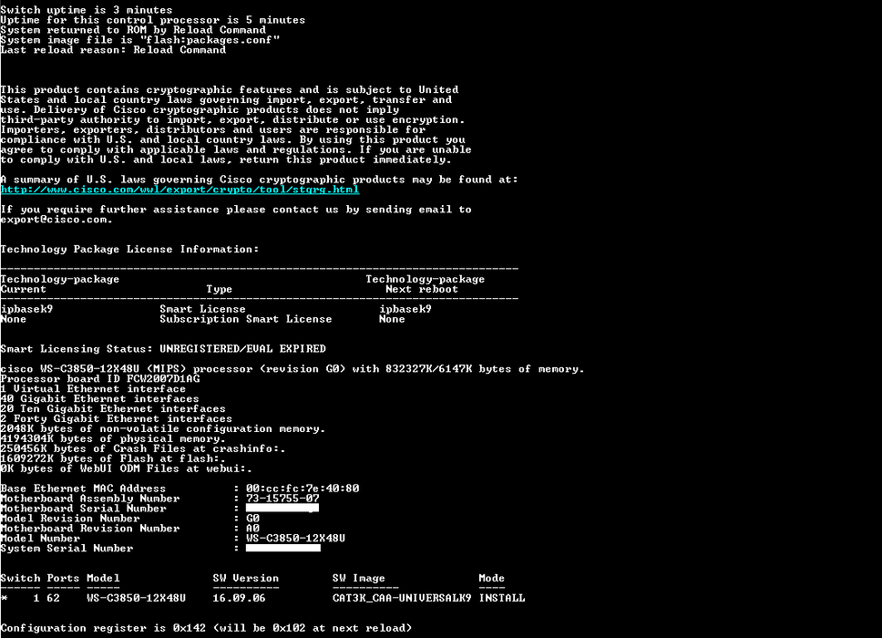 Cisco WS-C3850-12X48U-S Switch 48 Port Gigabit PoE+ w/ 1100W & 715W PSU