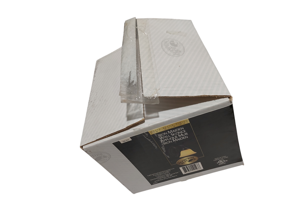 Iron Maiden Wall Scone Hampton Bay Light Matte Black Opal Glass  =