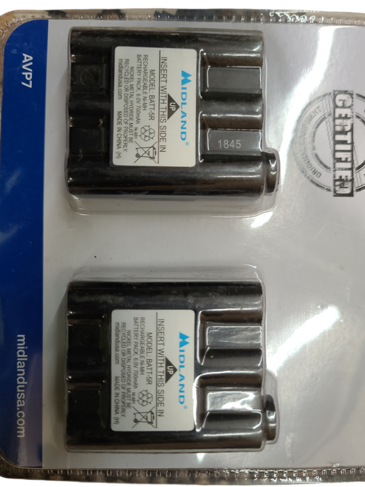 2X Pack Midland AVP-7 Rechargeable Battery Packs