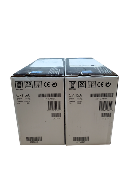 Lot 2x HP LaserJet Print Cartridge 15A Black C7115A | New