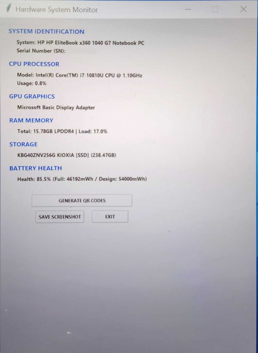 HP EliteBook x360 1040 G7, i7-10810U 1.10GHz, 16GB DDR4, 256 NVMe, READ  Lap200