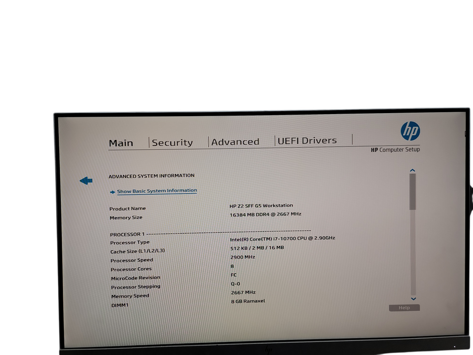 HP Z2 SFF G5 Workstation SFF i7 - 10700 @ 2.90GHz 16GB DDR4 Ram  θ