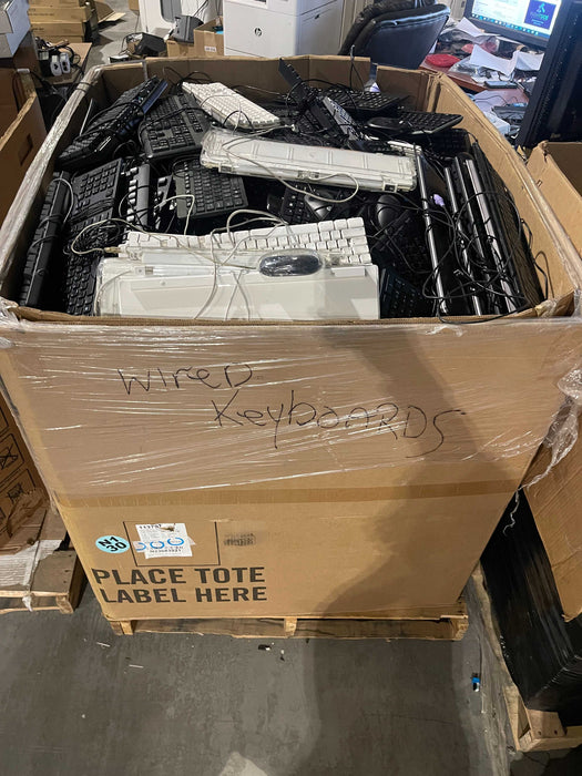 Bin of Assorted Wired Keyboards, Approx 700lbs