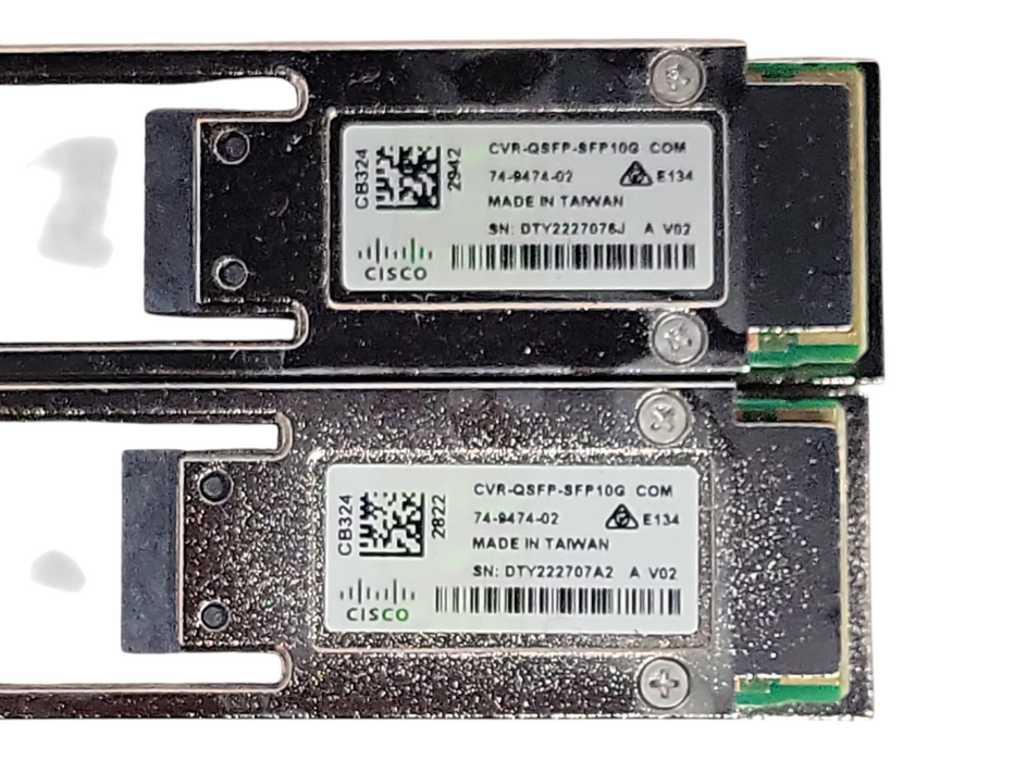 Lot of 2x Cisco CVR-QSFP-SFP10G QSFP+ to SFP+ Adapter 74-9474-02 _