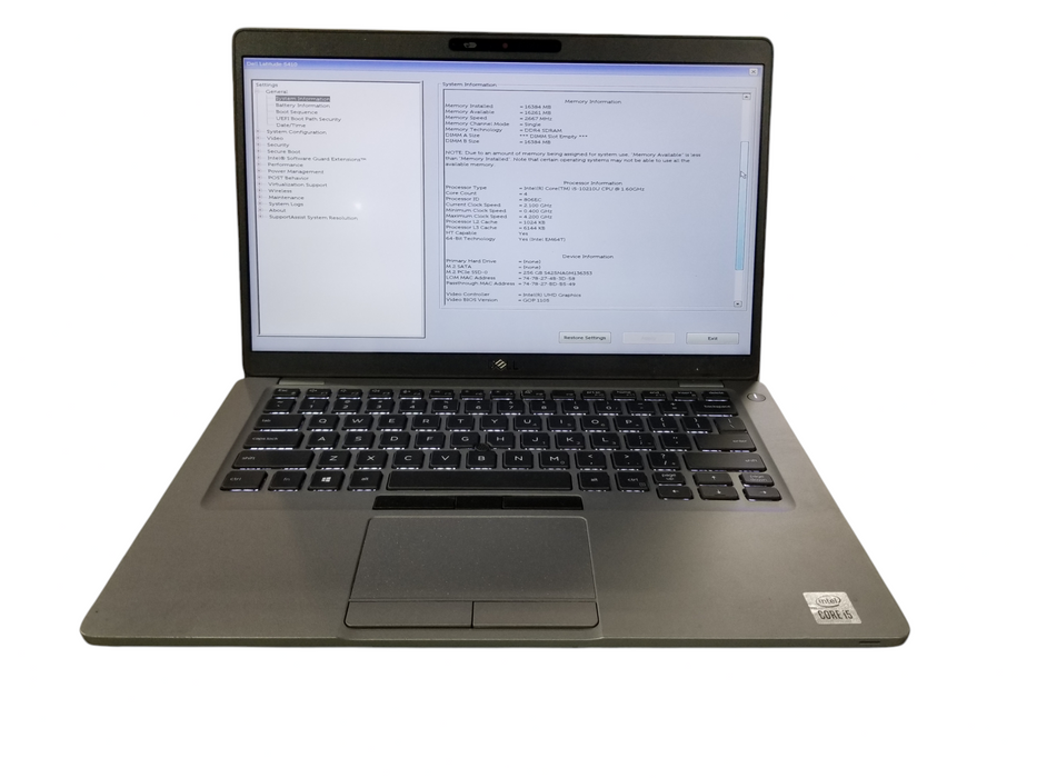 Dell Latitude 5410 Intel Core i5-10210U @1.60GHz, 16GB DDR4 256GB NVMe  Lap200