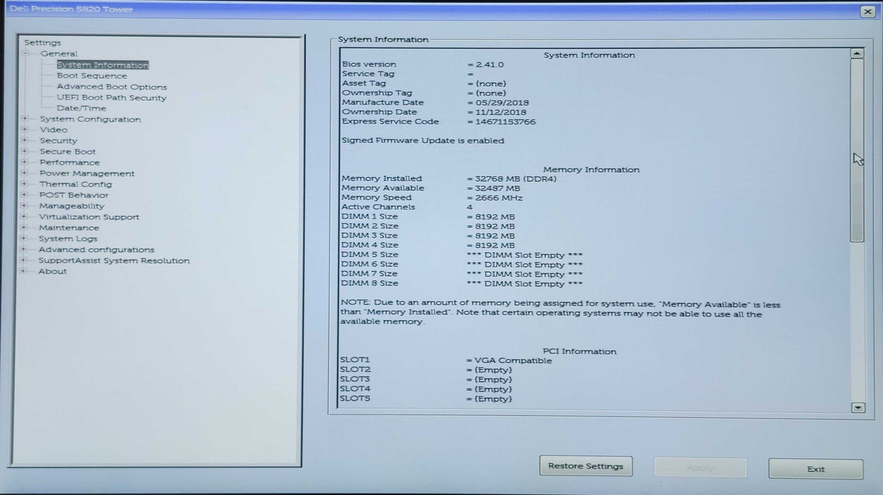 Dell Precision 5820, Xeon W-2133 3.60GHz, 32GB DDR4, P600, 950W PSU