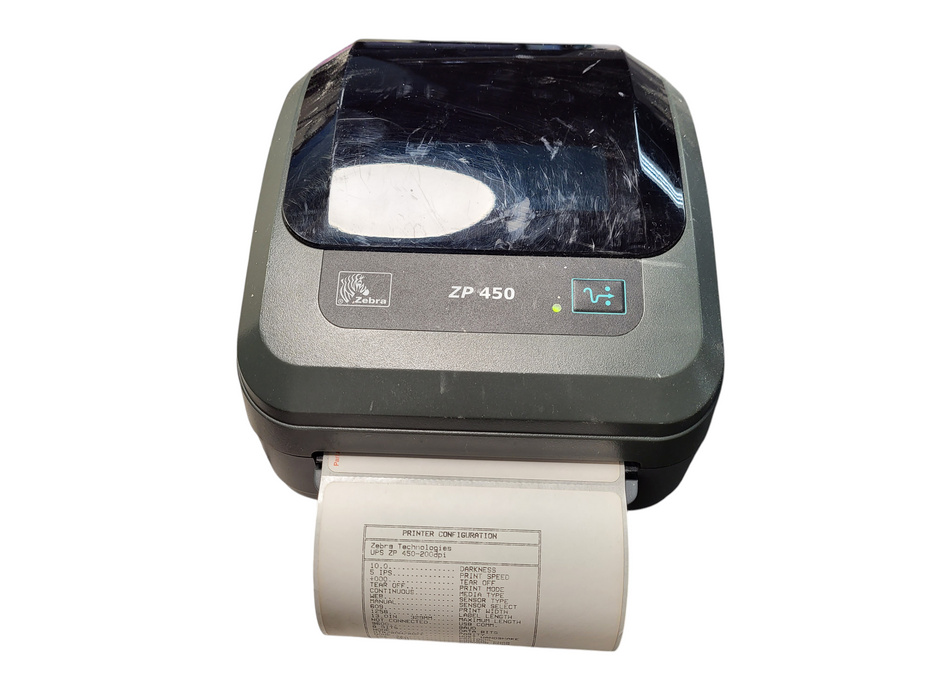 Zebra ZP 450 Thermal Label Printer w/ Power Base | ZP450-0101-0001 $