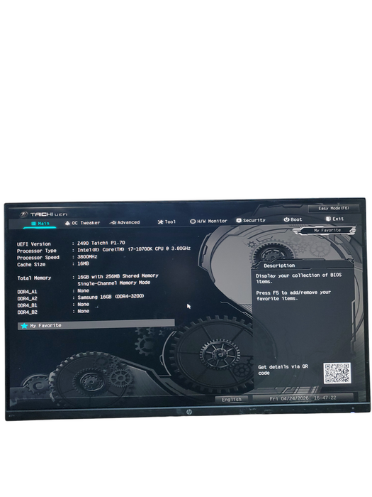 Boxx Apexx S3 Desktop intel core i7-10700K 3.8GHz 16GB No-SIDE COVER .READ