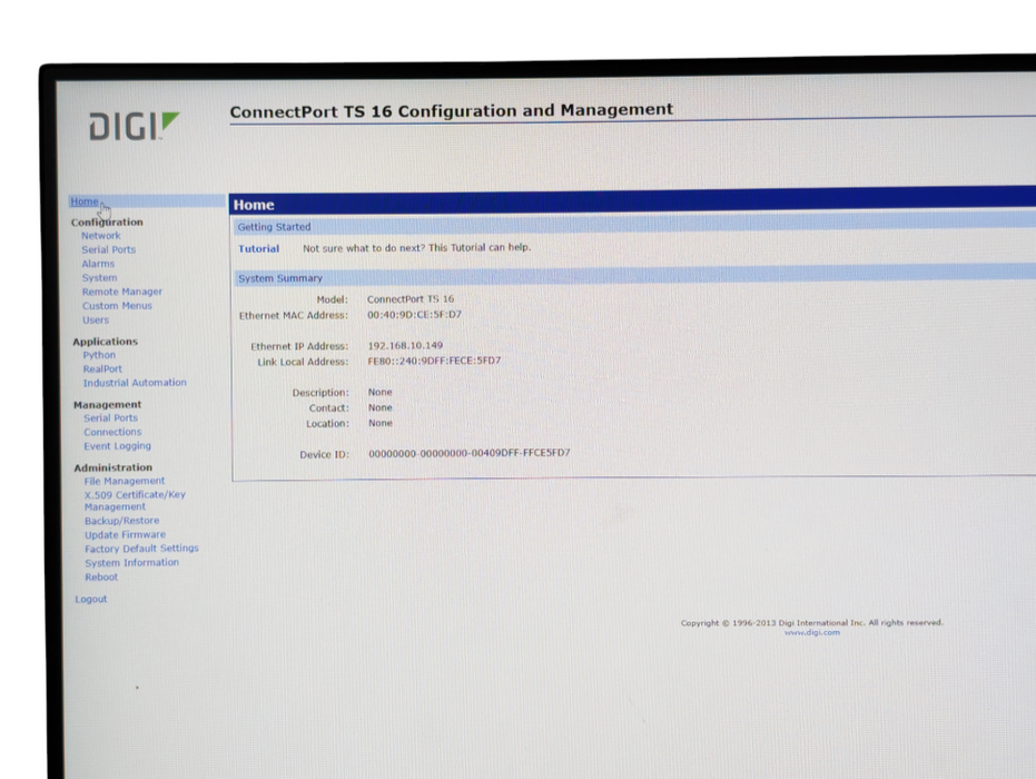 DIGI ConnectPort TS 16 Serial Terminal Server  -
