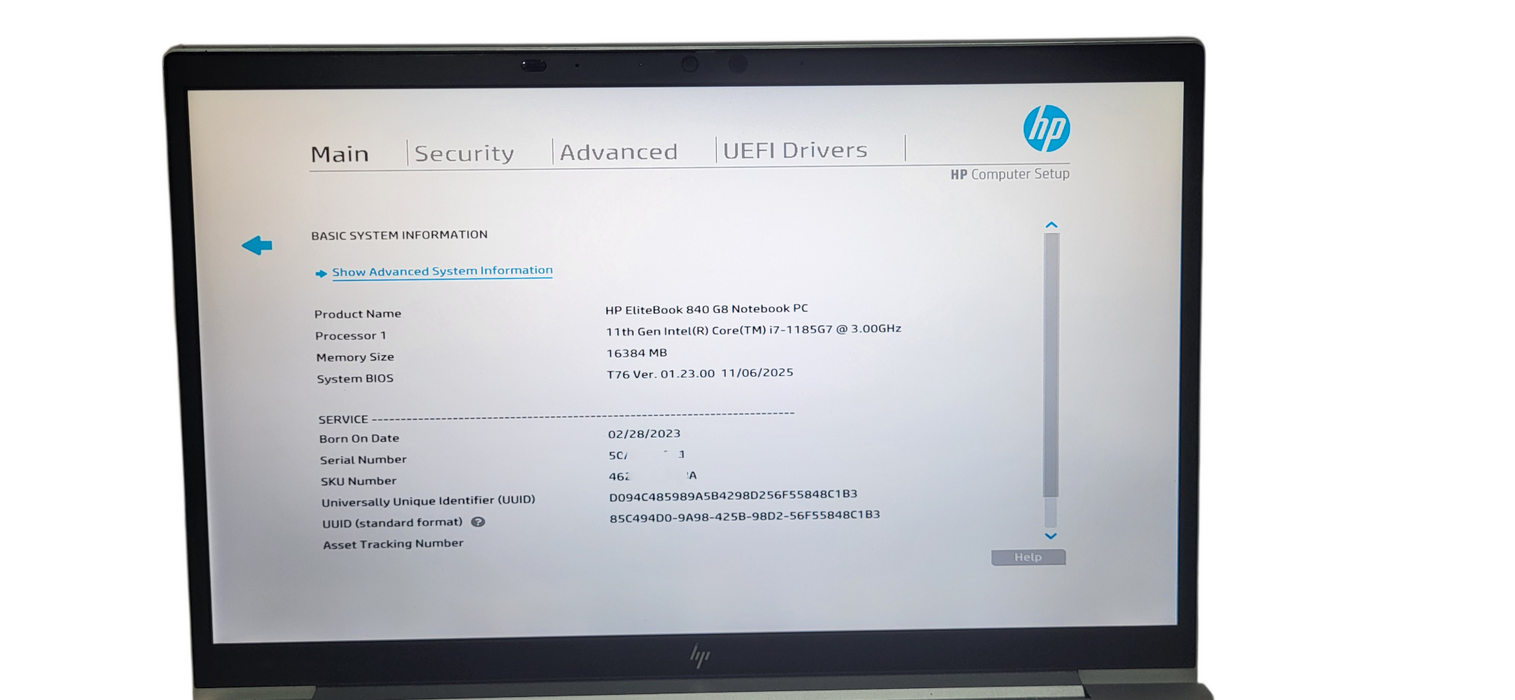 HP EliteBook 840 G8 i7-1185G7 CPU | 16GB DDR4 RAM | 256GB NVME Q Lap200
