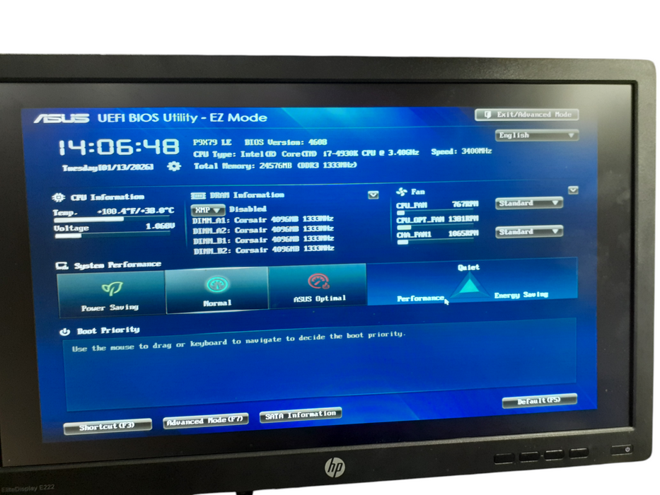 Custom PC Asus P9k79 i7-4930K 3.40GHz 24GB DDR3  | NO HDD