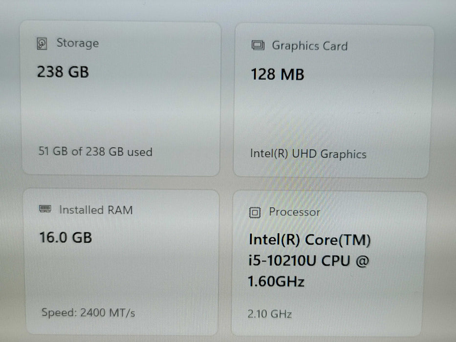 MSI Modern 14 A10M i5-10210U 16GB RAM 256GB NVMe  β Lap200