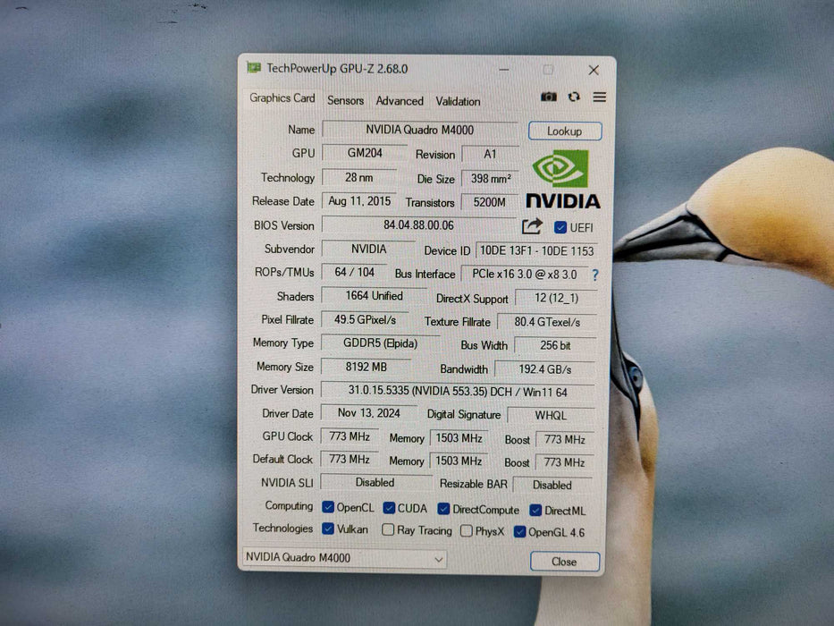 NVIDIA Quadro M4000 8GB GDDR5 Graphics Card - 4xDP Q$