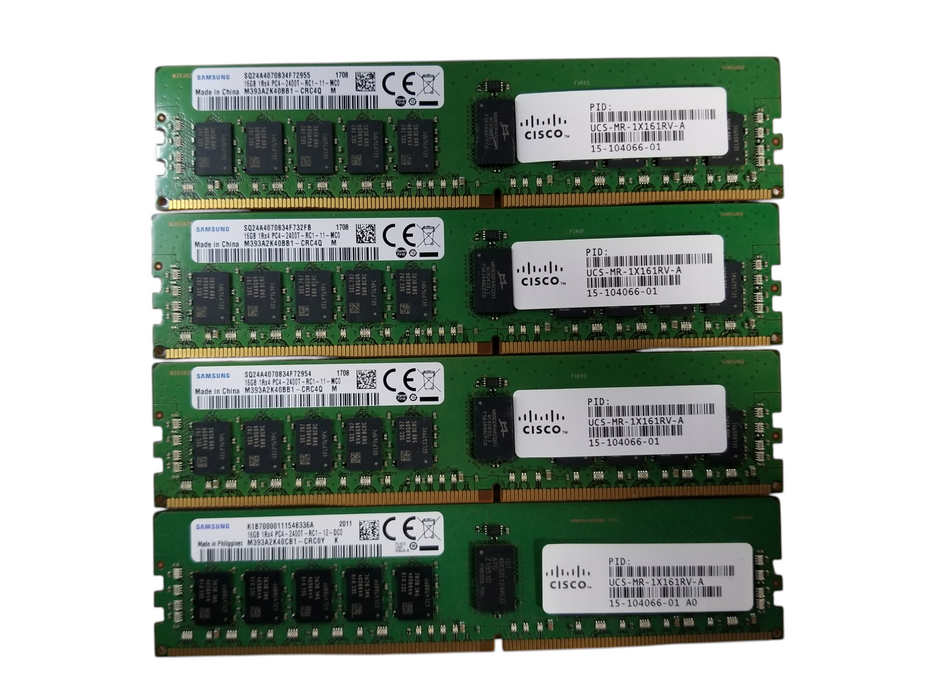 Samsung 64GB Bundle (4x16GB) 1Rx4 PC4-2400T-RC1-11/12 DDR4 Server RAM Q