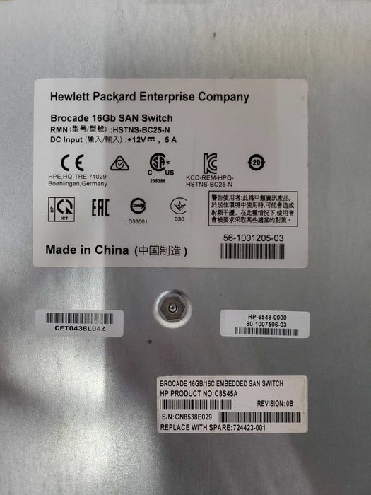 Lot of 2x HP brocade 16GB/16C Embedded SAn Switch C8S45A 724423-001 w/ SFPs _