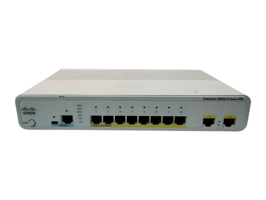 Cisco WS-C2960CPD-8PT-L 8 Port PoE Compact 2960 Switch, READ