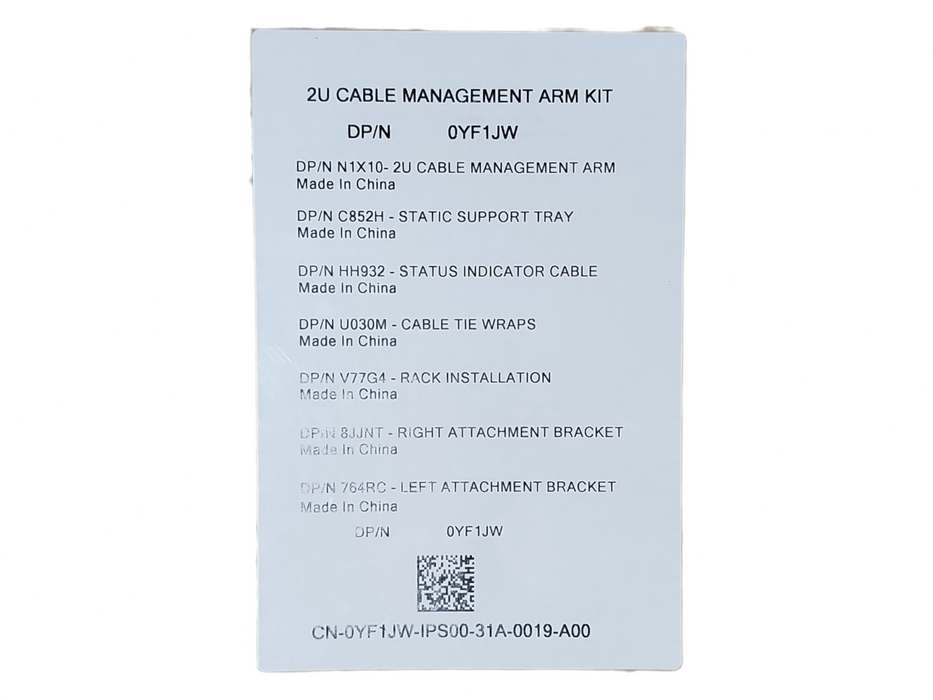 *SEALED* 2U Cable Management Arm Kit DP/N 0YF1JW