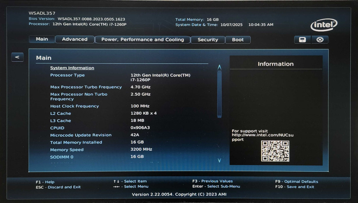Intel NUC 12 Pro NUC12WSHi7 i7-1260P, 16GB DDR4, 256GB NVMe, No PWR