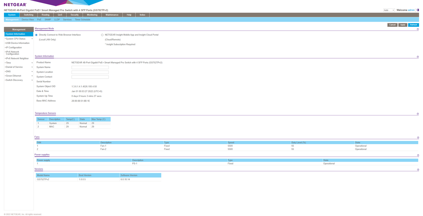 Netgear GS752TPv2 ProSafe 48-Port Gigabit PoE+ Smart Pro Switch