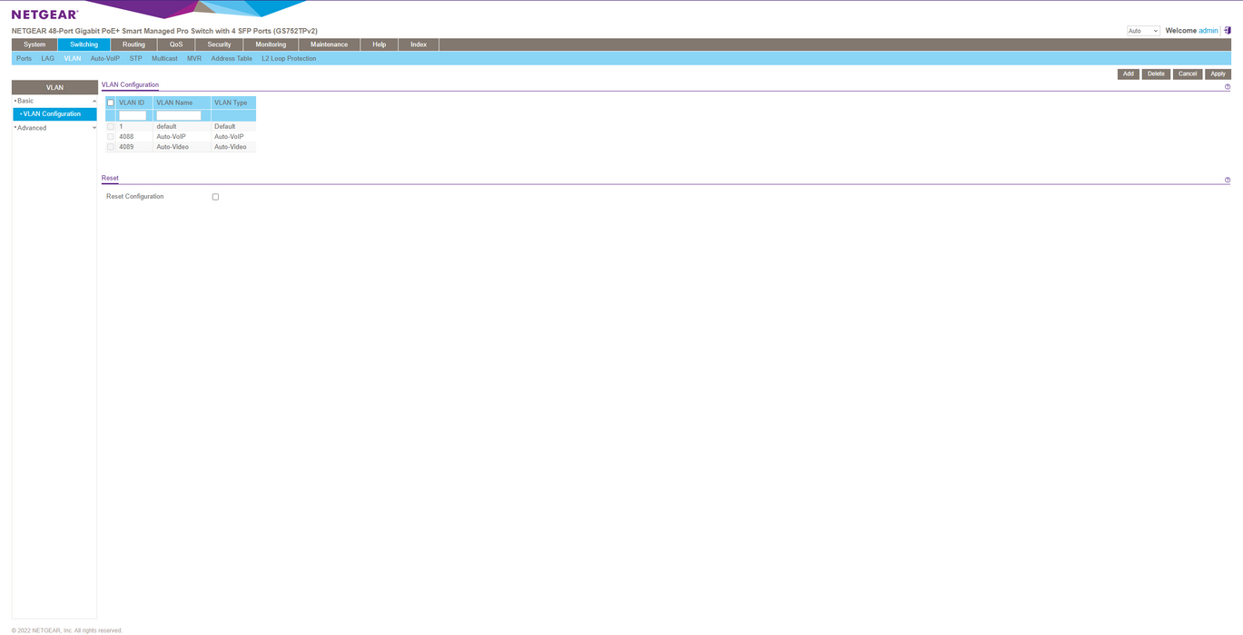 Netgear GS752TPv2 ProSafe 48-Port Gigabit PoE+ Smart Pro Switch