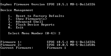 Sophos XG 125 Rev3 Network Security Firewall, Factory Reset