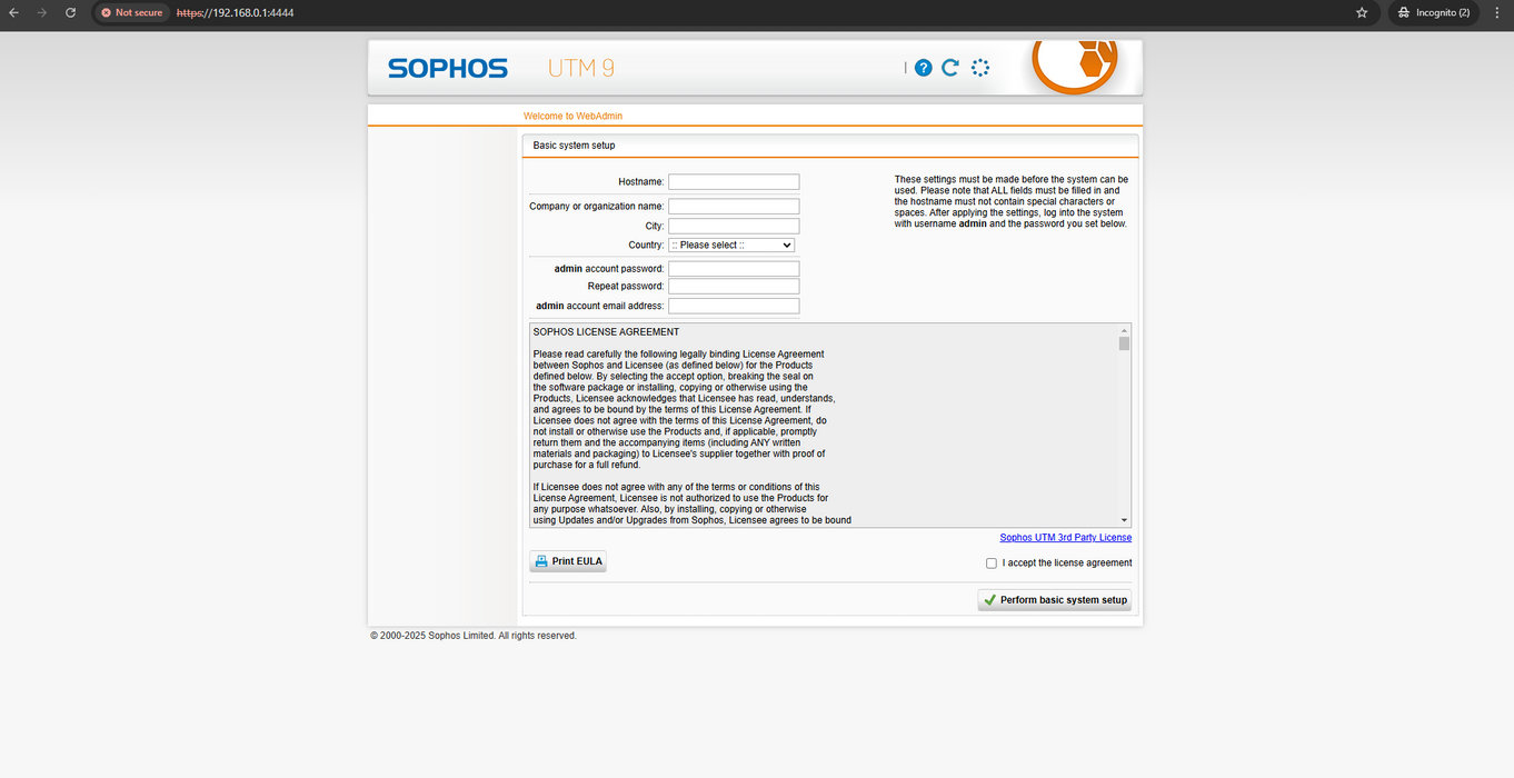 Sophos SG 125W rev.3 UTM Network Security Appliance, Factory Reset