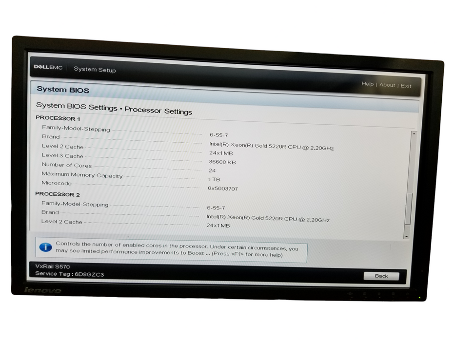 Dell VxRail S570 2x Xeon GOLD 5220R 128GB DDR4 10GB NIC HBA330 Mini 2x1100W