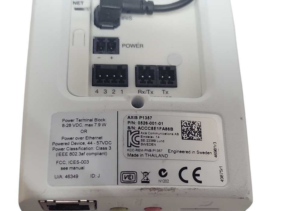 AXIS P1357 Network Camera Day/Night, PoE, 0526-001-01, No SD Card _