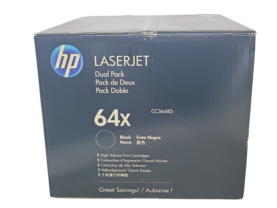 Genuine HP 64X Black Dual Pack Toners High Volume Print Capacity CC364XD _